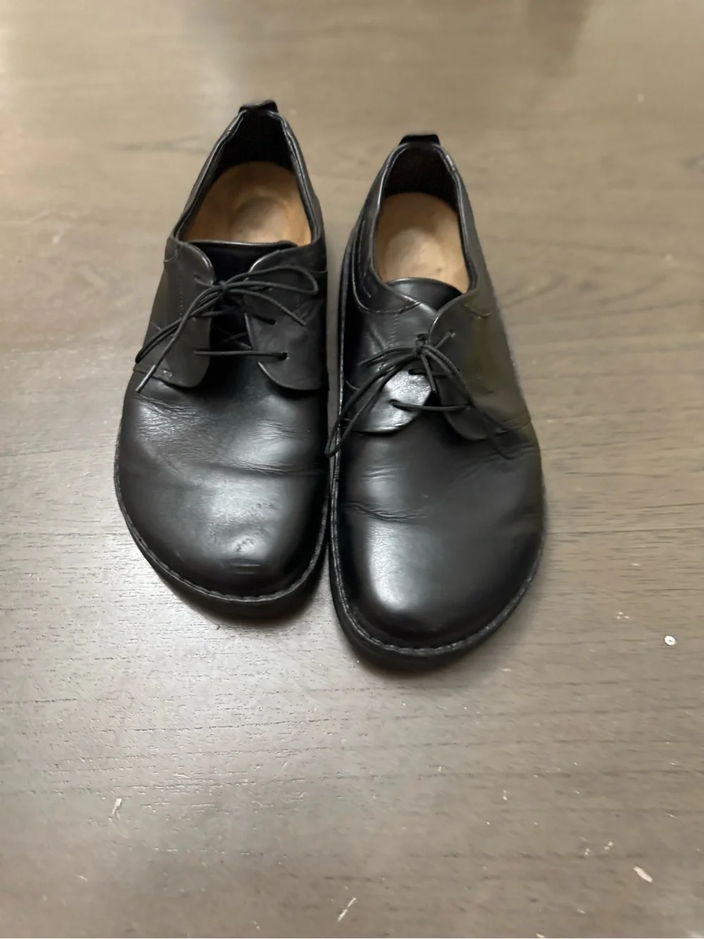 Footprints by Birkenstock mens black leather slip on shoes size EU 45. US 12.